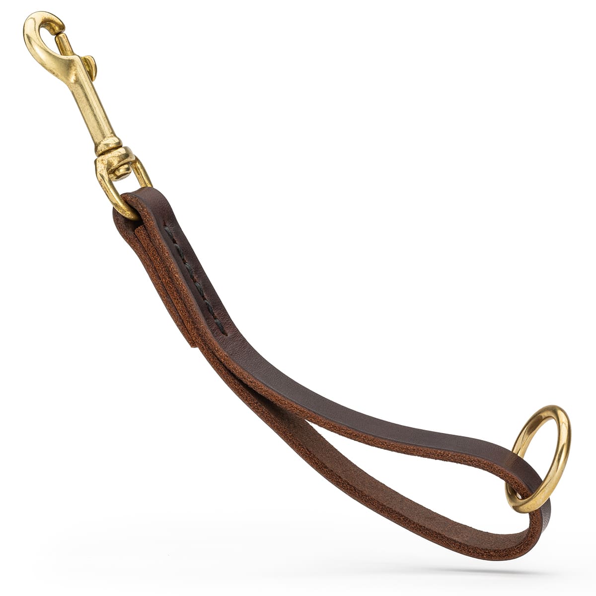 Short Leather Dog Leash With Brass Snap Hook – Premium Quality