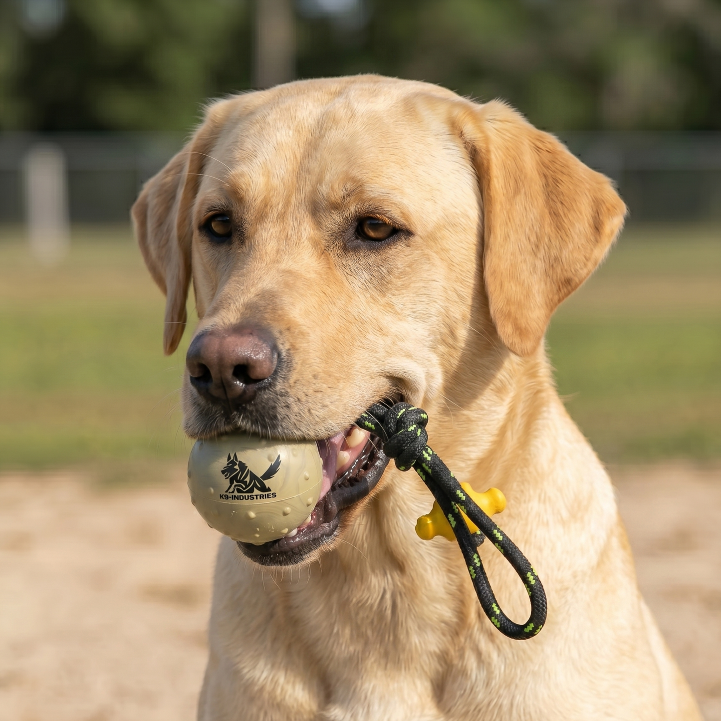 Rubber training ball for Labrador