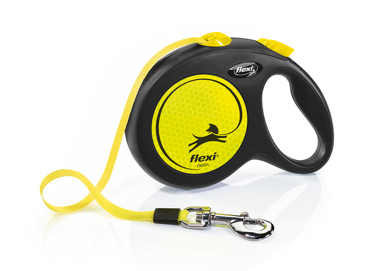 flexi New Neon Tape Retractable Dog Leash, Large - 16 ft, Dogs up to 110 lb