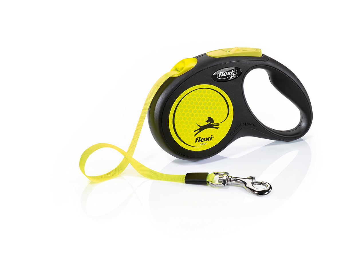flexi New Neon Tape Retractable Dog Leash, Small - 16 ft, Dogs up to 33 lb