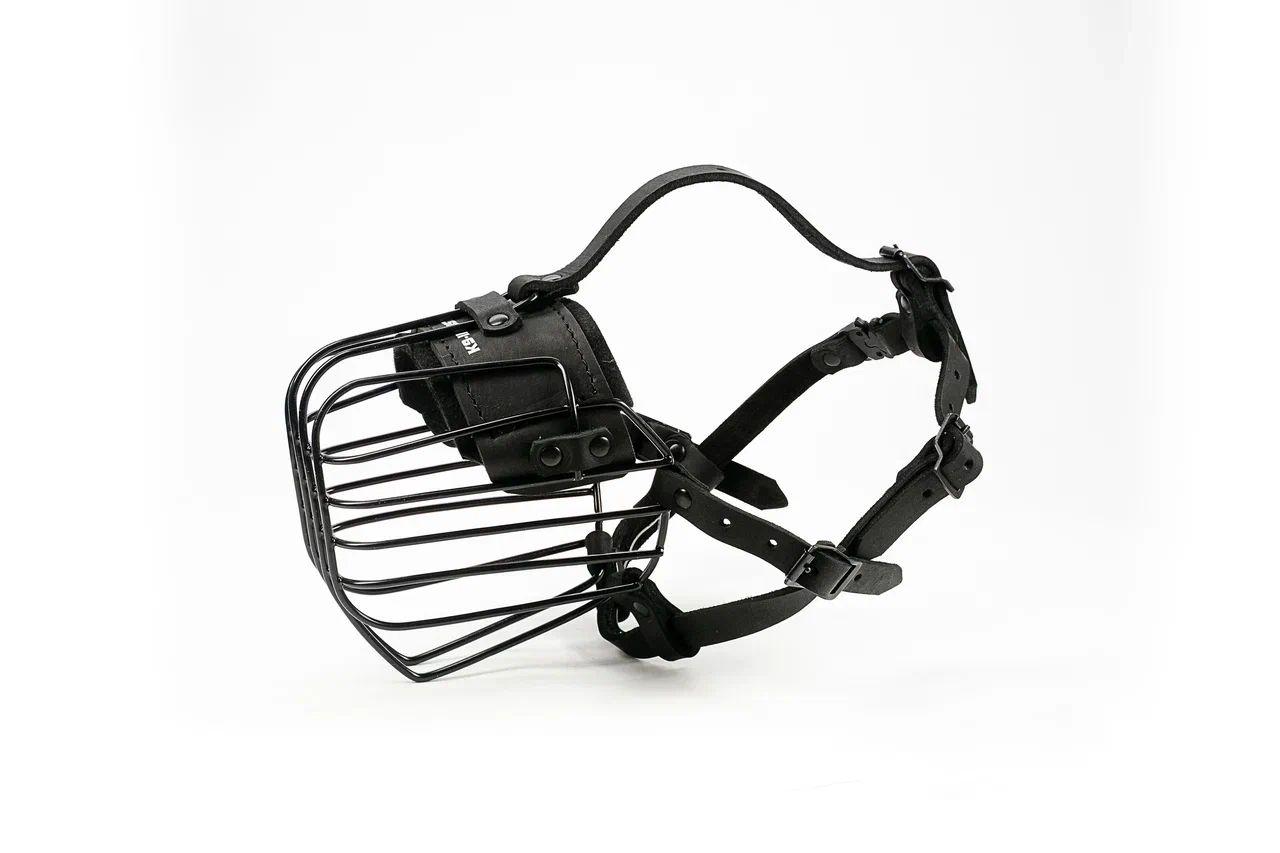 Doberman metal muzzle detail view