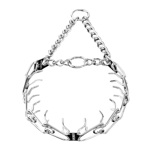ULTRA-PLUS Training Collar with Center-Plate & Assembly Chain - Steel Chrome-Plated