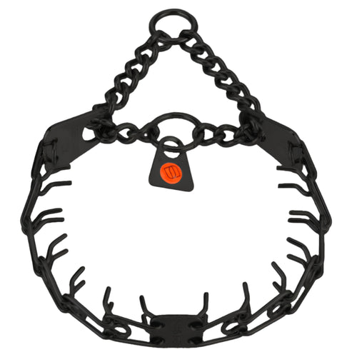 MICRO-PLUS Prong Collar - Center-Plate, Assembly Chain & 2 Rings, Black Steel 1.5 mm