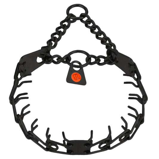 Micro-Plus Training Collar with Center-Plate, Assembly Chain, & 2 Rings - Stainless Steel Black