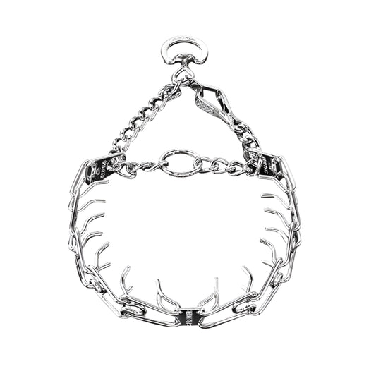 ULTRA-PLUS Training Collar with Center-Plate, Assembly Chain, and Scissor Snap Hook - Steel Chrome-Plated