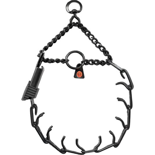 ULTRA-PLUS Training Collar with Center-Plate, Assembly Chain, and ClicLock - Black Stainless Steel