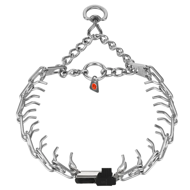 ULTRA-PLUS Training Prong Collar with ClicLock, Assembly Chain, and Swivel (3.0mm Short Version)