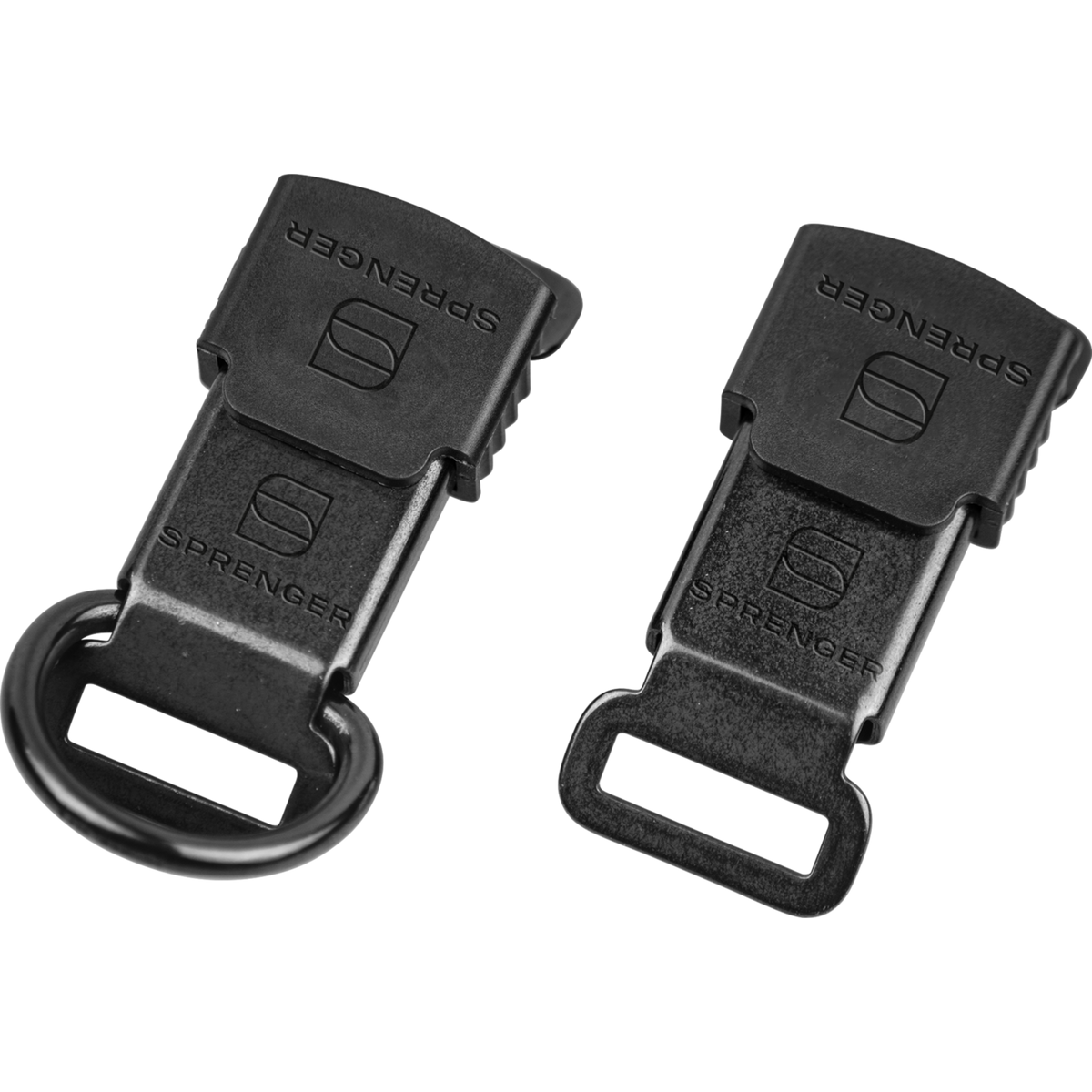 Herm Sprenger ClicLock quick-release buckle, 21 mm, black stainless steel, with D-ring