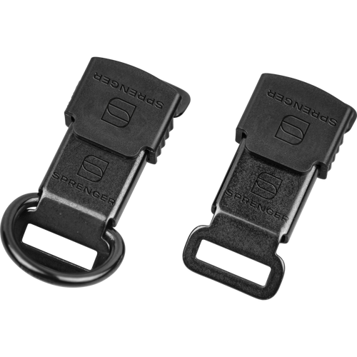 Herm Sprenger ClicLock quick-release buckle, 21 mm, black stainless steel, with D-ring