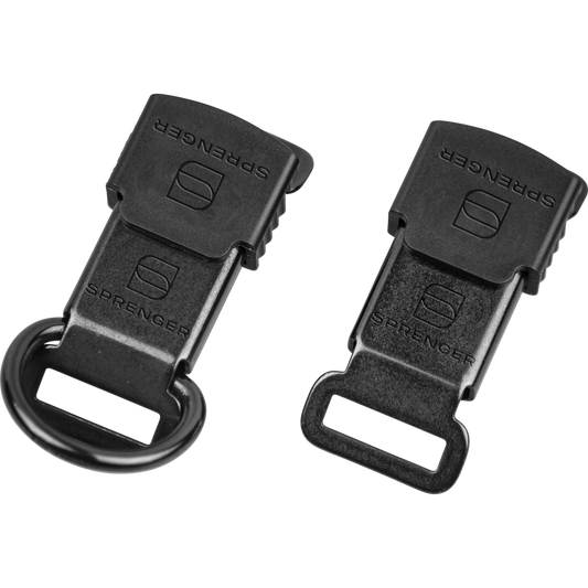 Herm Sprenger ClicLock quick-release buckle, 21 mm, black stainless steel, with D-ring