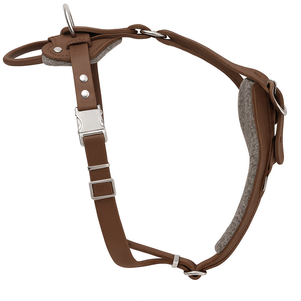 Professional Full-Grain Agitation Leather Dog Harness Built for Heavy-Duty Training
