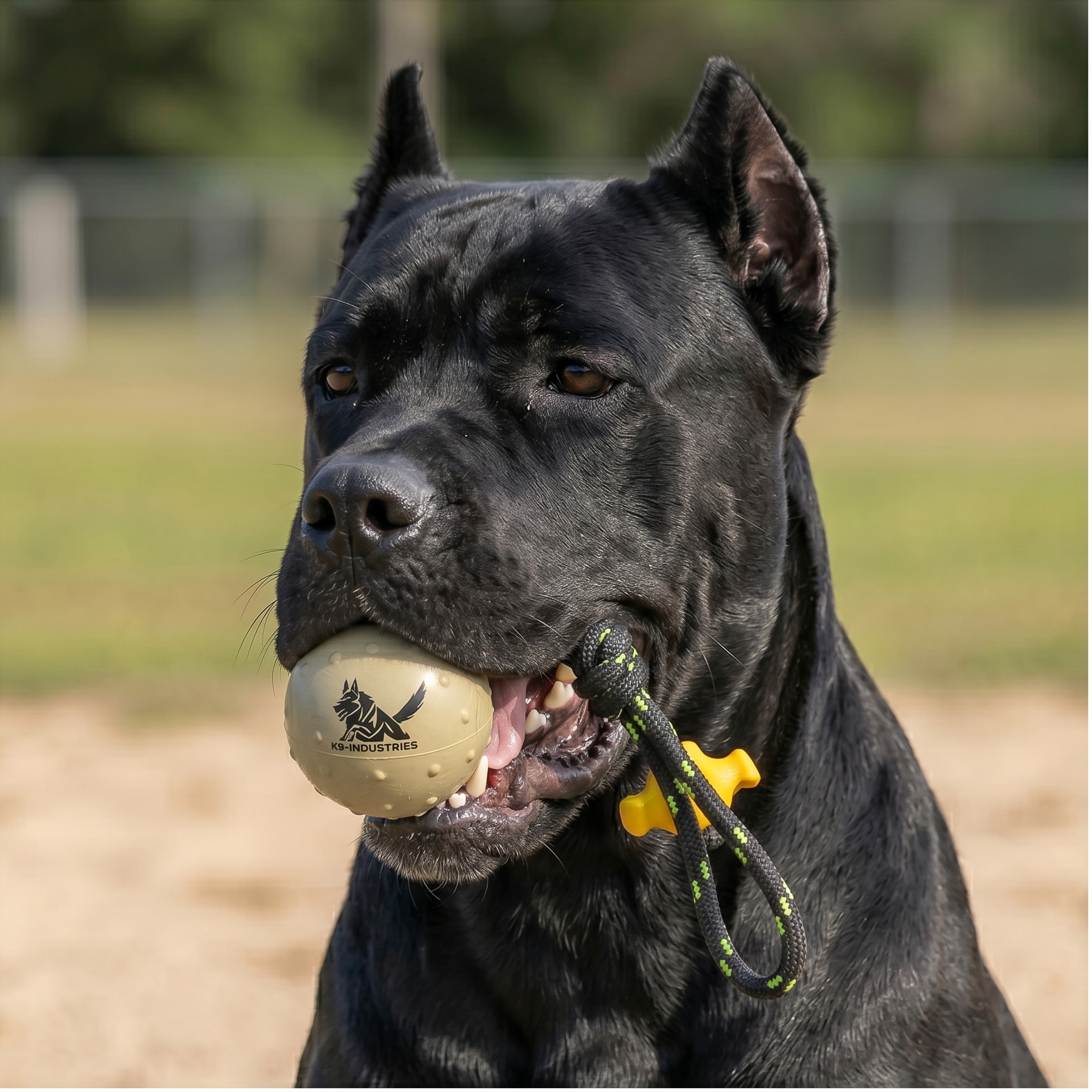 Rubber training ball for Cane Corso