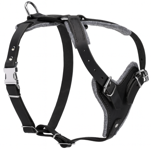 Professional Full-Grain Agitation Leather Dog Harness Built for Heavy-Duty Training