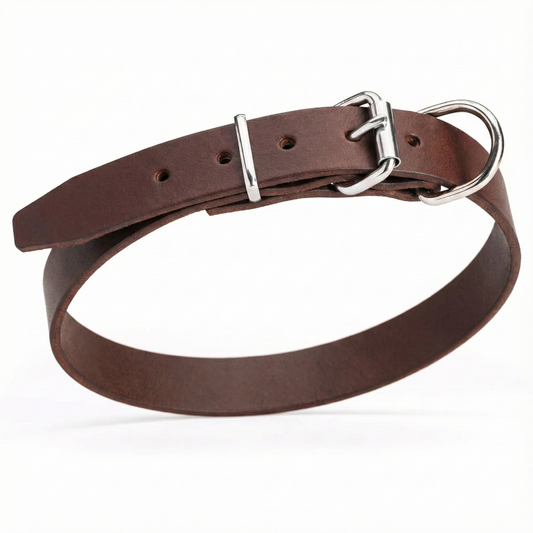 Classic Handcrafted Leather Dog Collar - 25mm (1 inch)