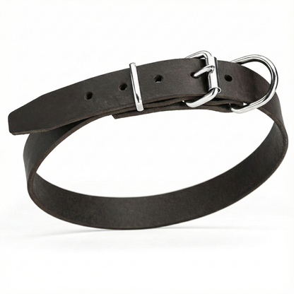 Classic Handcrafted Leather Dog Collar - 25mm (1 inch)