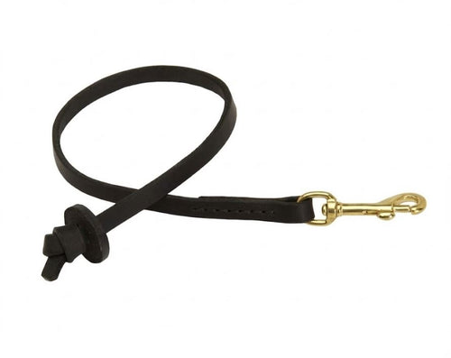 Professional Pocket Leather Dog Leash – Short Control Lead with Circle Handle & Brass Snap Hook