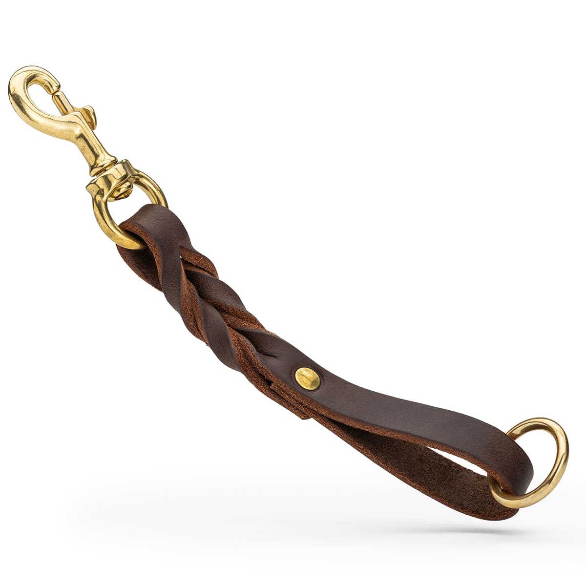 Braided Short Leather Dog Leash – Premium Full-Grain European Leather With Solid Brass Hardware
