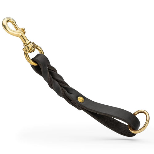 Braided Short Leather Dog Leash – Premium Full-Grain European Leather With Solid Brass Hardware