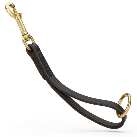 Short Leather Dog Leash With Brass Snap Hook – Premium Quality
