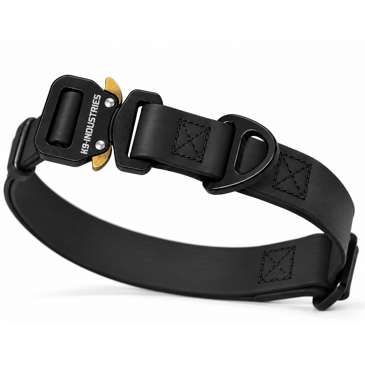 K9-Industries 3/4 in (20 mm) waterproof working dog collar in black with quick-release buckle