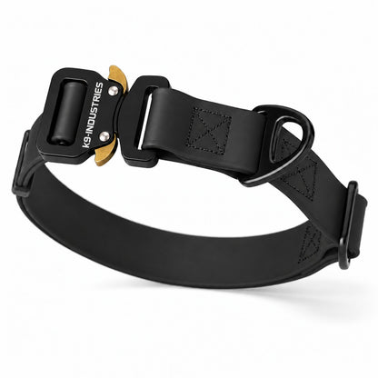 K9-Industries 1 in (25 mm) waterproof working dog collar in black with quick-release buckle