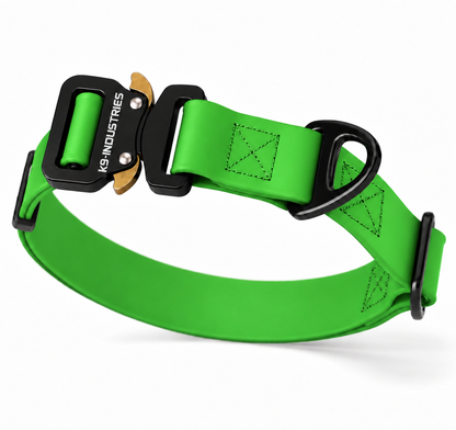 K9-Industries 1 in (25 mm) waterproof working dog collar in forest green with quick-release buckle
