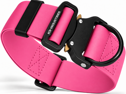 K9-Industries 2 in (50 mm) waterproof working dog collar in pink with quick-release buckle
