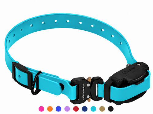 Quick-release e-collar strap color options