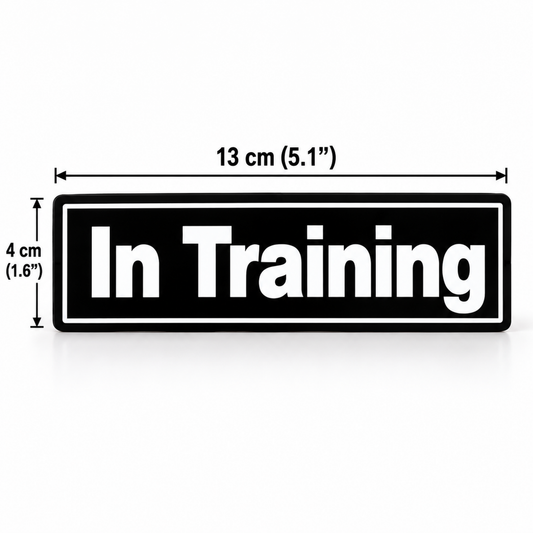 IN TRAINING printed K9 patch 13 x 4 cm with hook and loop back, set of 2 - K9-Industries