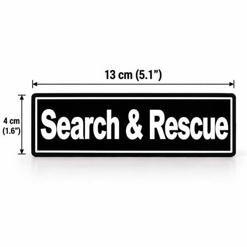 SEARCH and RESCUE printed K9 patch 13 x 4 cm with hook and loop back, set of 2 - K9-Industries