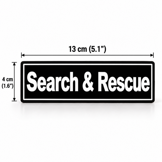 SEARCH and RESCUE printed K9 patch 13 x 4 cm with hook and loop back, set of 2 - K9-Industries