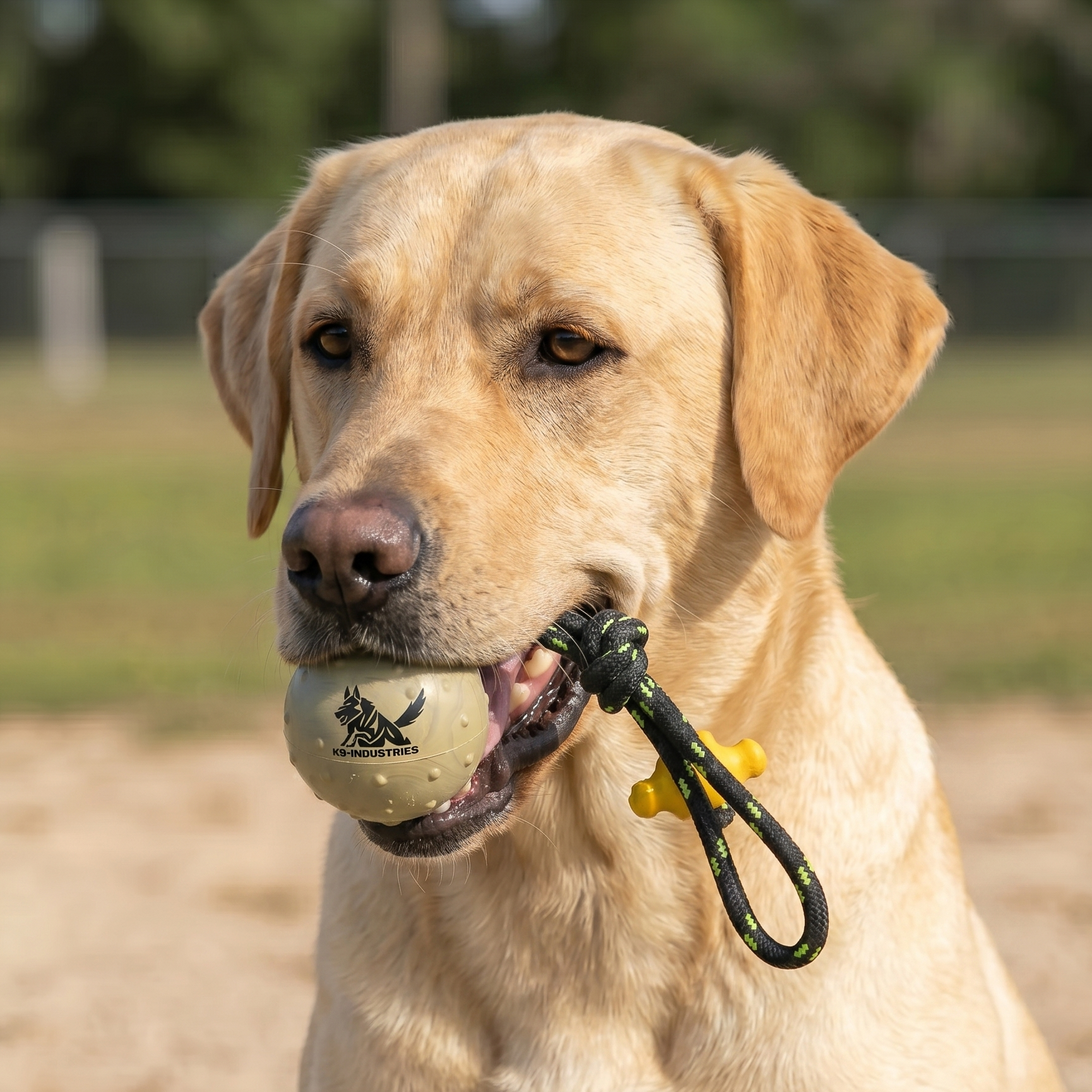 Rubber training ball for Labrador