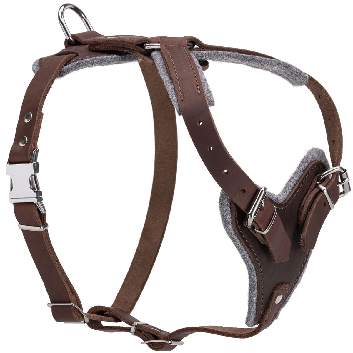 Professional Full-Grain Agitation Leather Dog Harness Built for Heavy-Duty Training