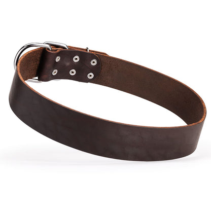Extra Wide 2-Inch (50mm) Single-Ply Leather Dog Collar