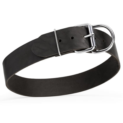 Extra Wide 2-Inch (50mm) Single-Ply Leather Dog Collar