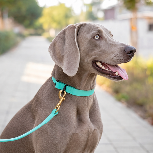 Weimaraner wearing an everyday PowerFlex collar