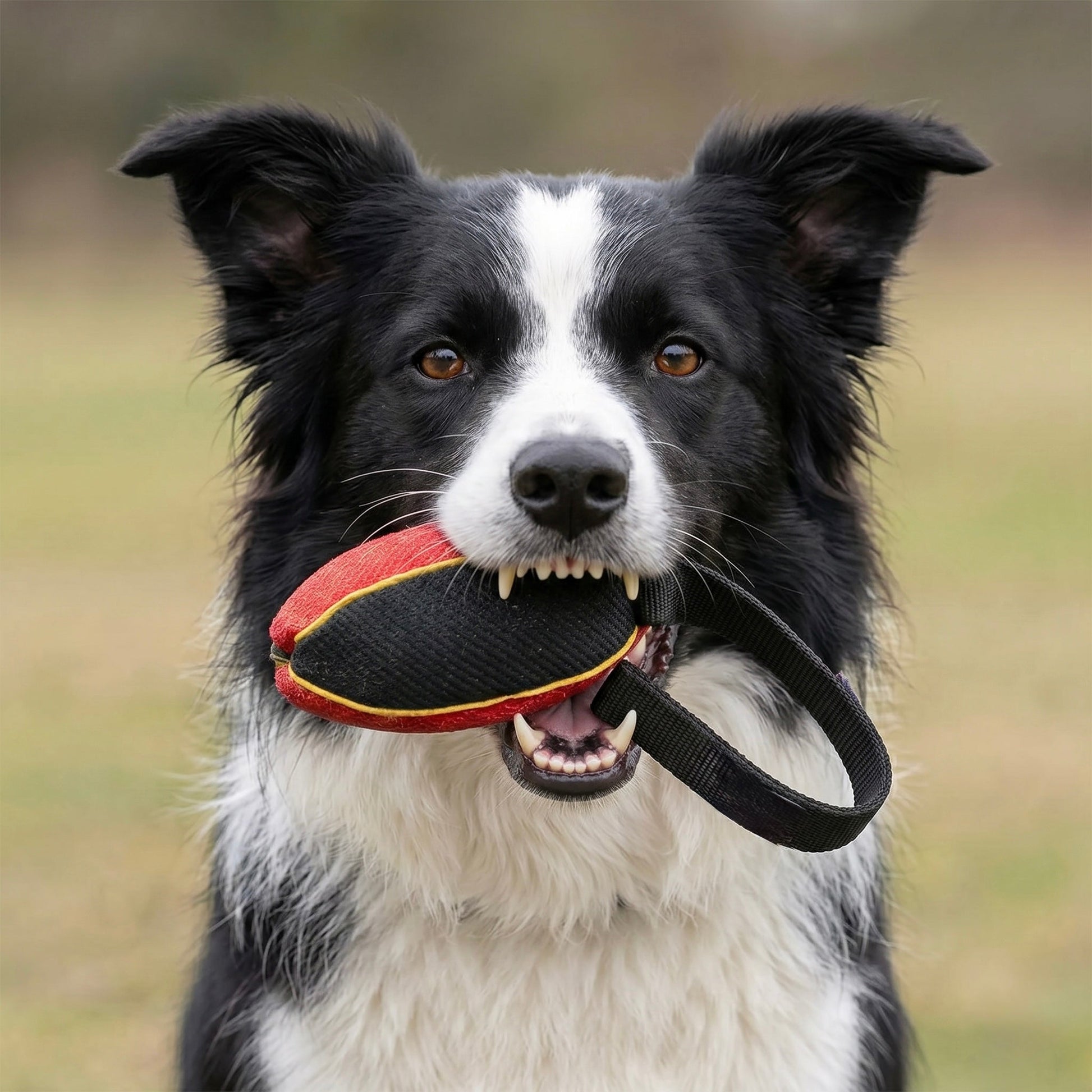 Colorful watermelon bite ball for Border Collie