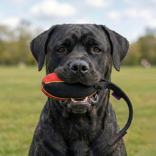 French linen watermelon tug for Cane Corso