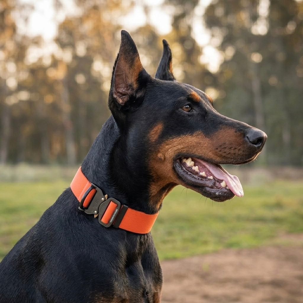 Wide PowerFlex collar for Doberman