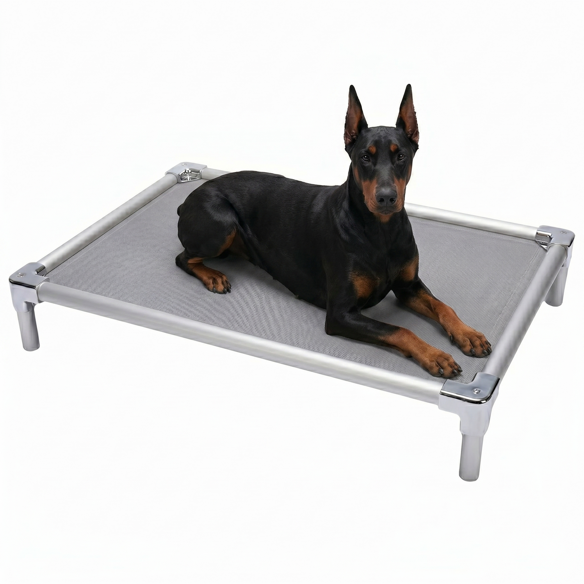 Orthopedic aluminum elevated bed for Doberman