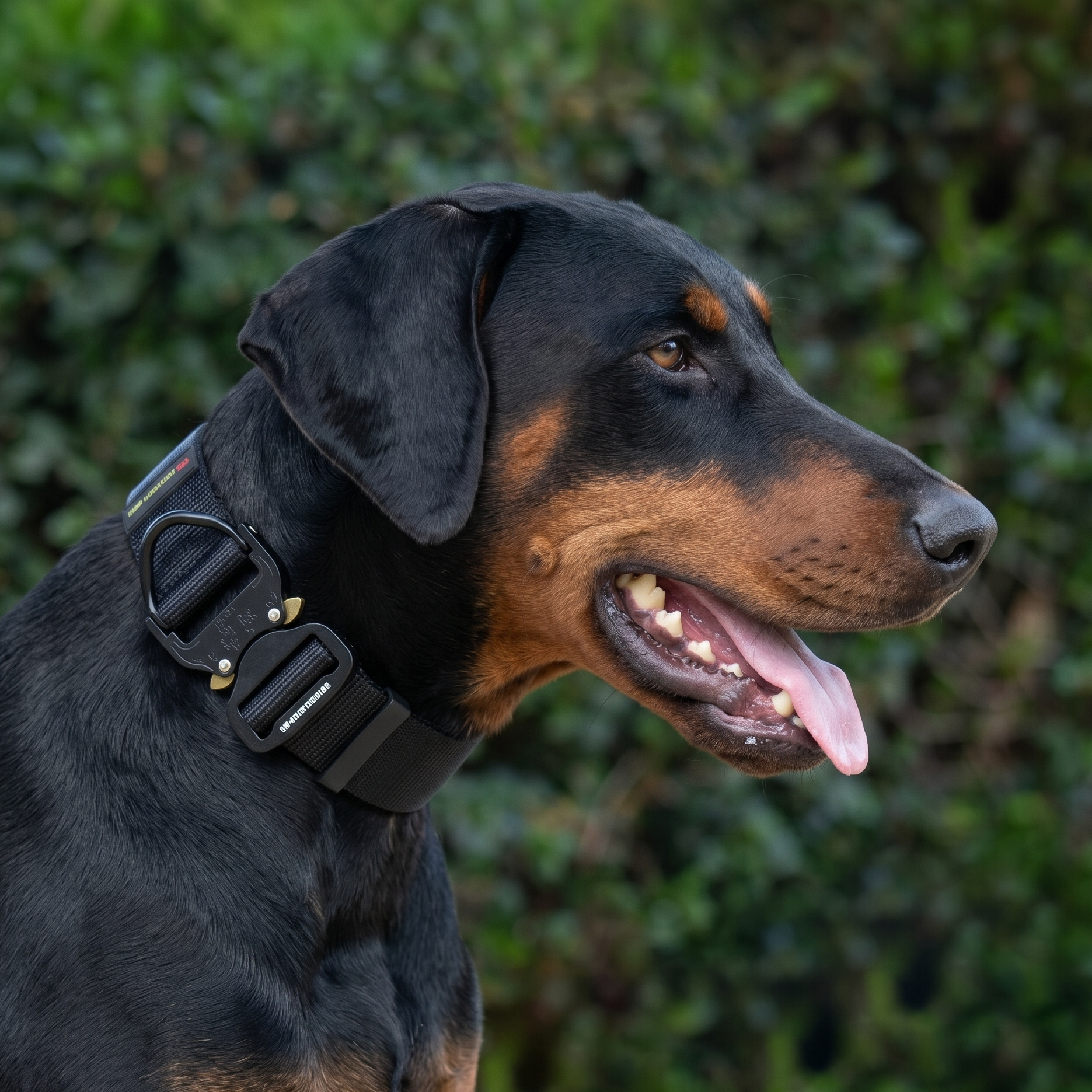 Doberman tactical nylon collar with heavy-duty metal buckle
