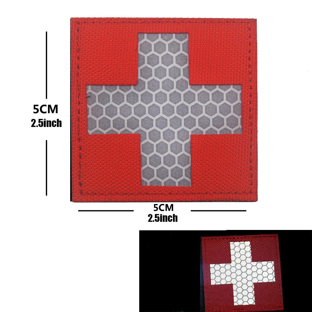 First aid cross reflective patch red 5 x 5 cm