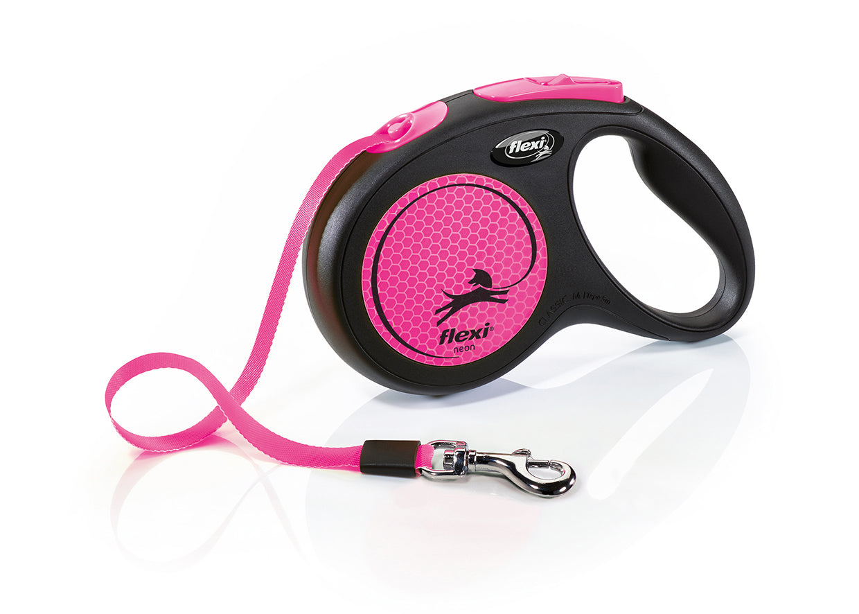 flexi New Neon Tape Retractable Dog Leash, Medium - 16 ft, Dogs up to 55 lb