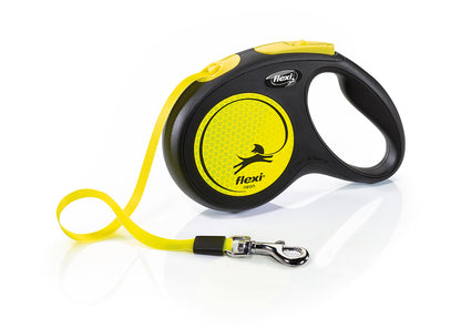 flexi New Neon Tape Retractable Dog Leash, Medium - 16 ft, Dogs up to 55 lb