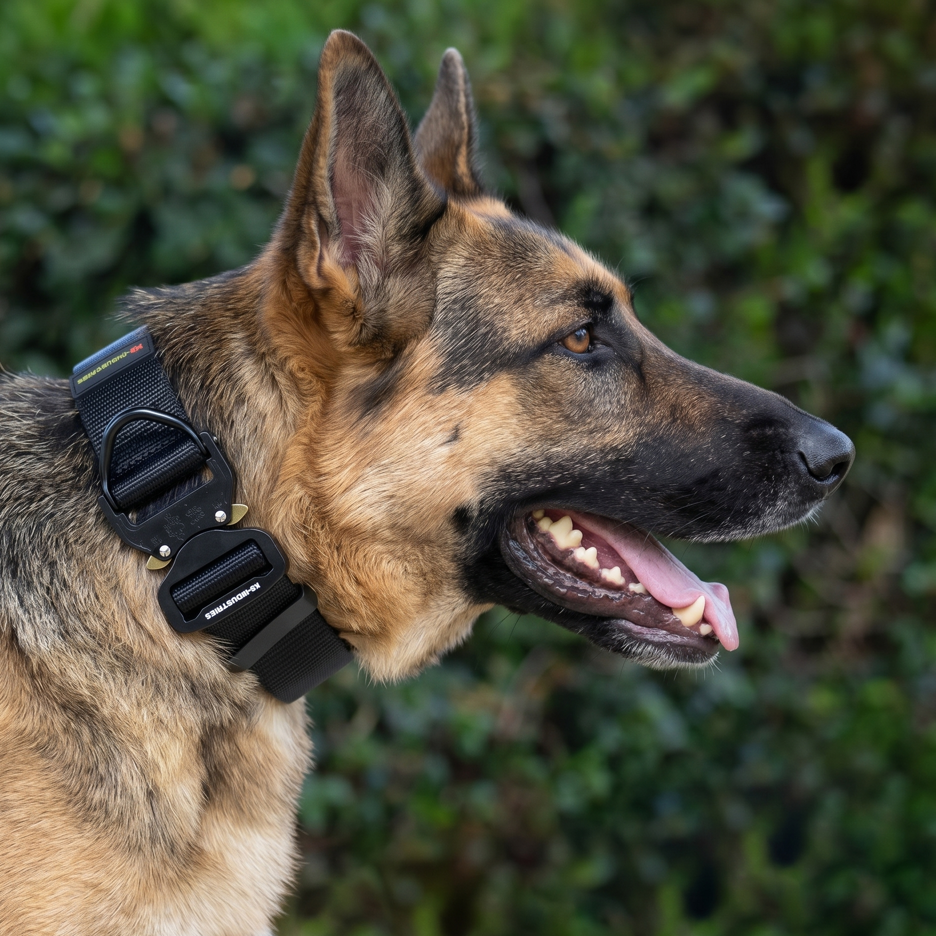 Coyote tan tactical nylon collar with metal buckle