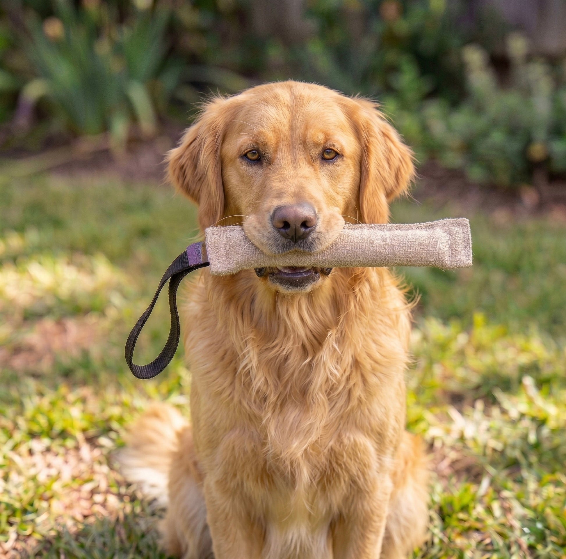 Jute tug for Golden Retriever puppy