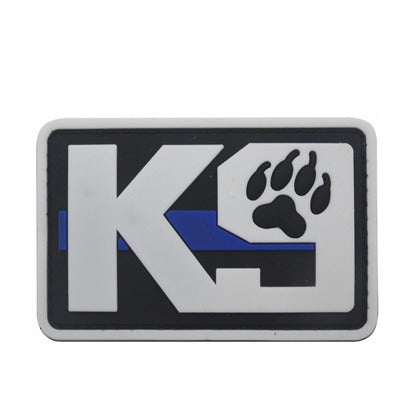 K9 PVC silver patch close-up