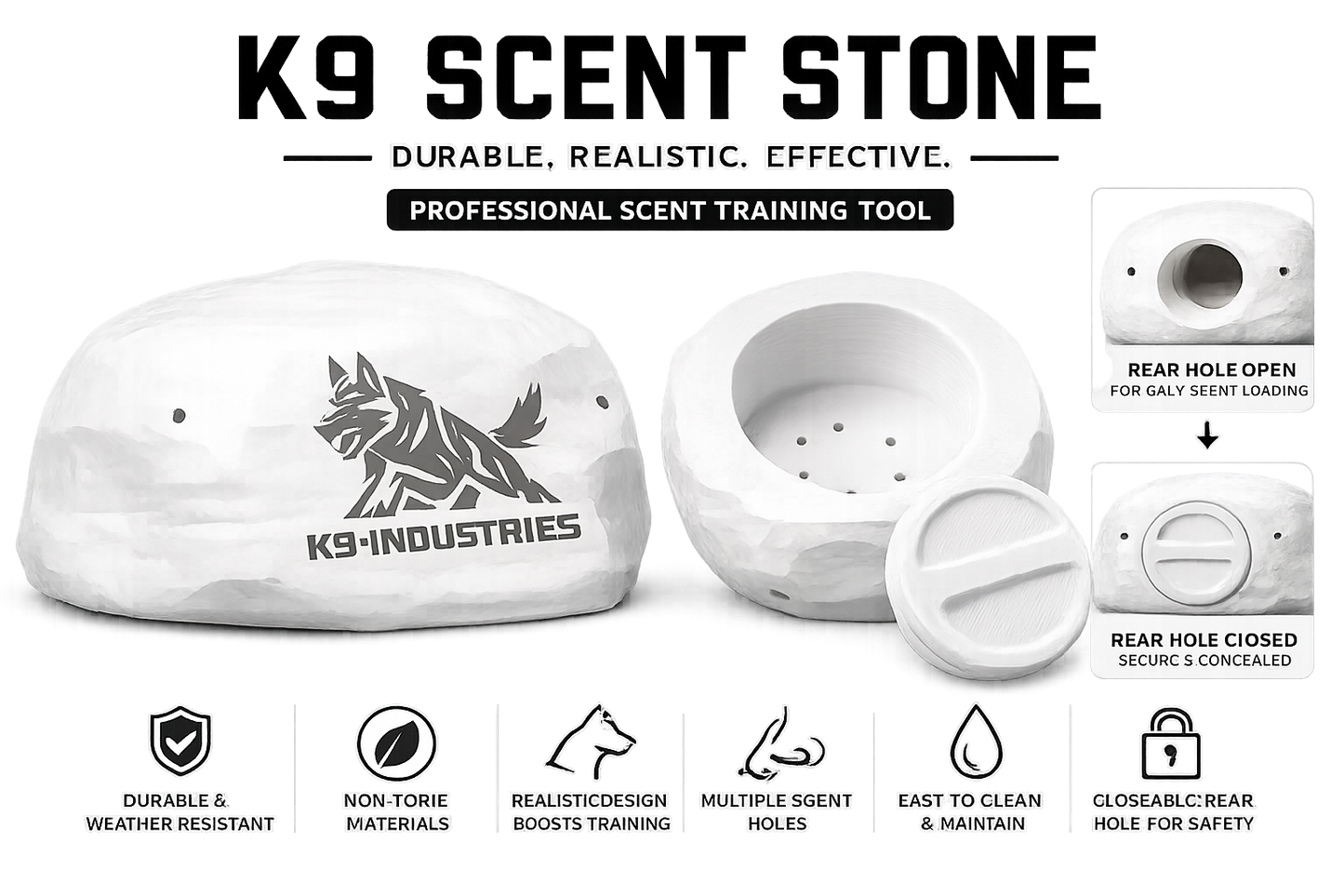 Scent Detection Training Stone — Nosework Search Object