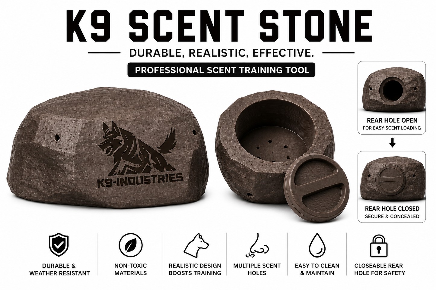 Scent Detection Training Stone — Nosework Search Object