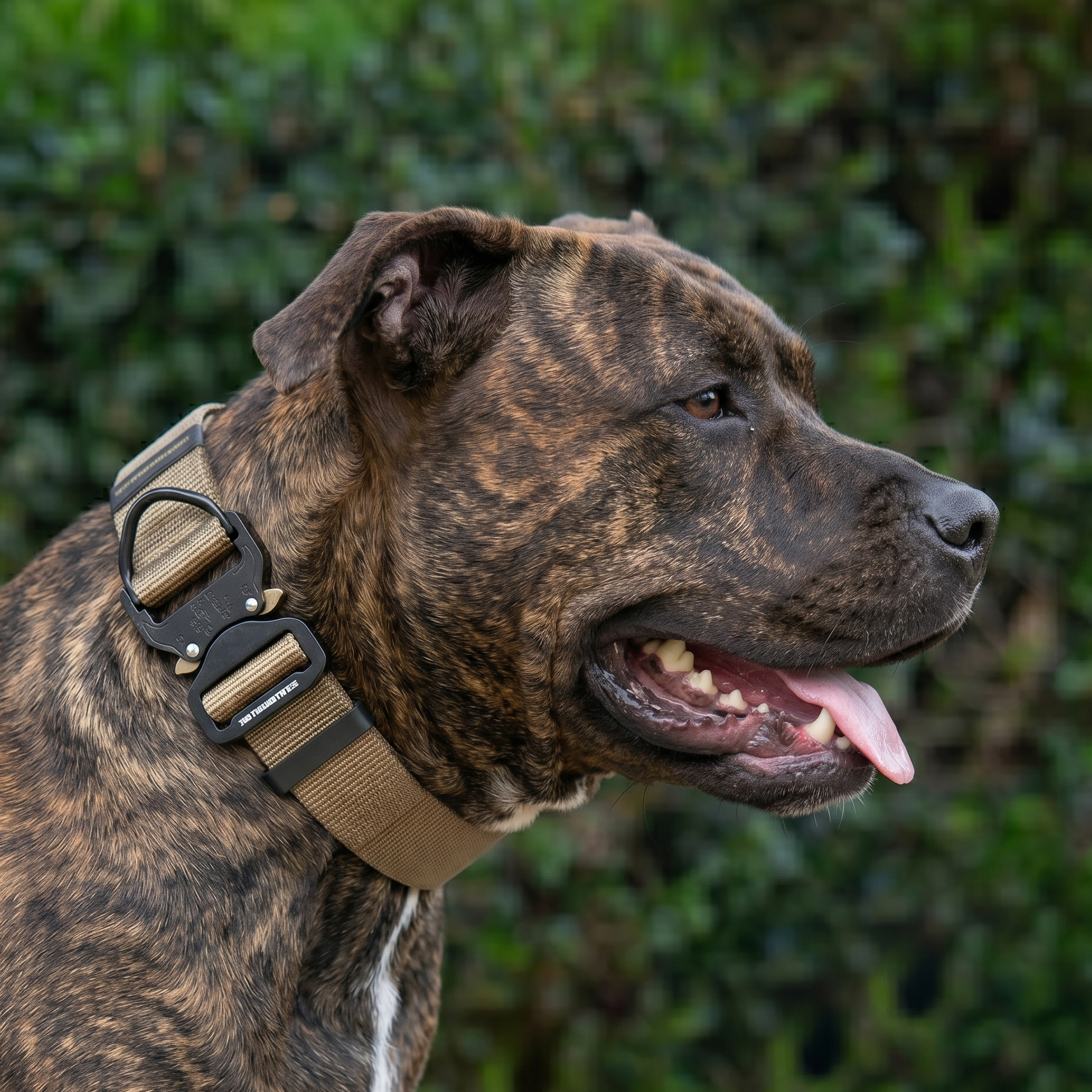 Pit Bull tactical nylon collar with metal buckle